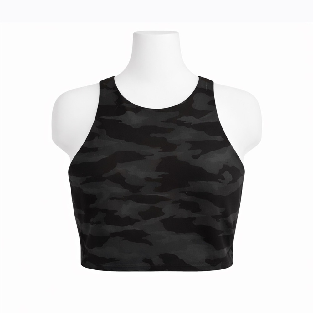 Size M Athleta Women’s Conscious Crop Camo Longline Sports Bra Tank Top